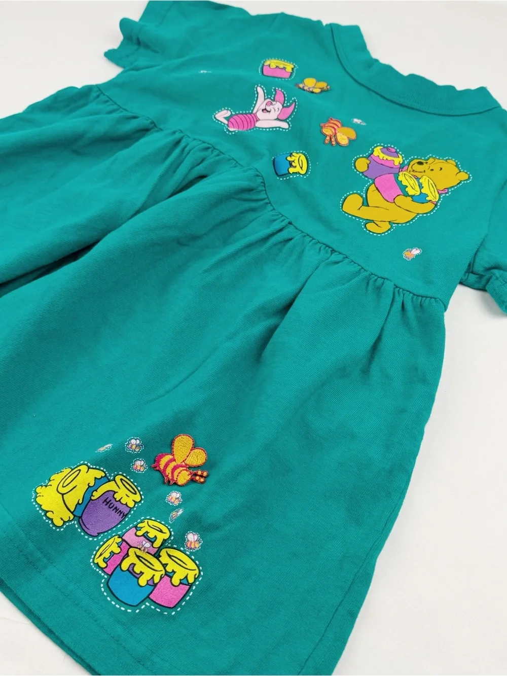 Vintage Disney Store Winnie the Pooh Piglet Green Swing Top Size 8/10